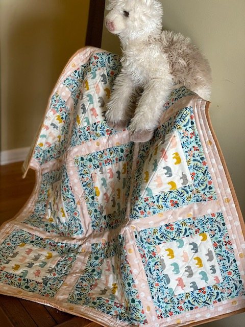 Baby Quilt - Small Elephant