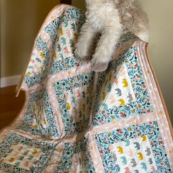 Baby Quilt - Small Elephant